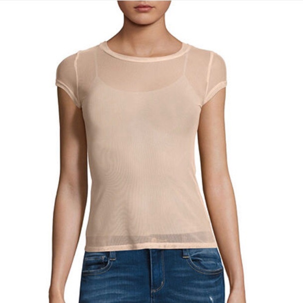 Nude mesh tee